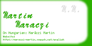 martin maraczi business card