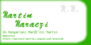 martin maraczi business card